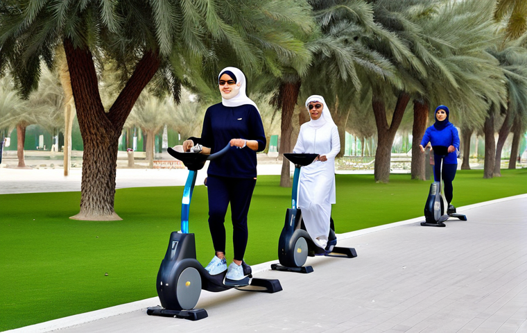 바레인의 현대 공원 - **

"A sunny, daytime shot of the Water Garden in Manama, Bahrain. A clear, blue sky is overhead. A ...